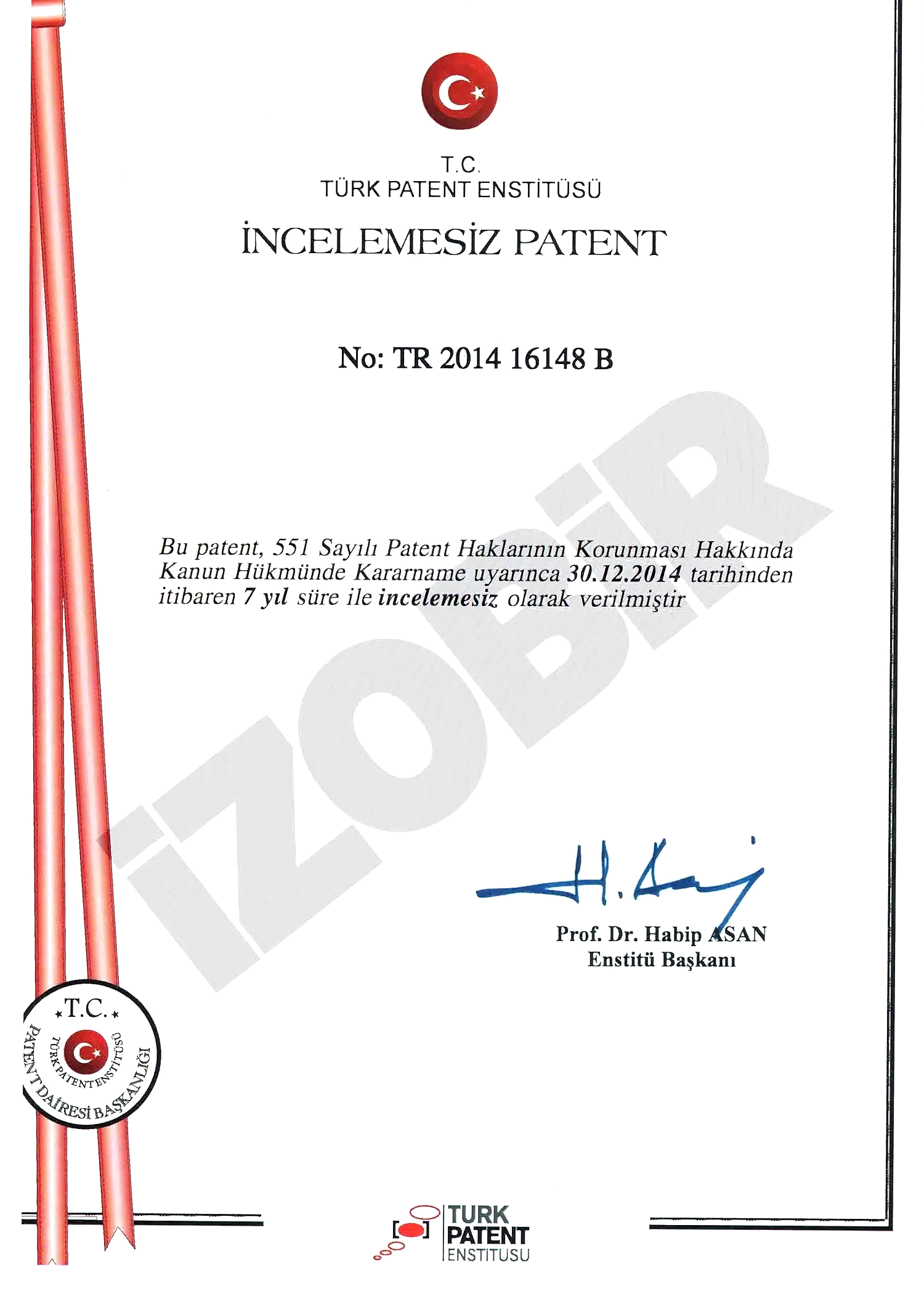 İncelemesiz Patent — belge görseli